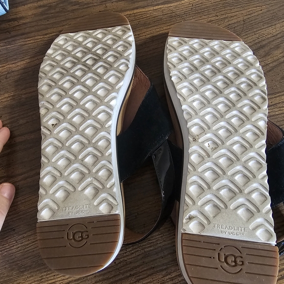 UGG Women's Black Suede Sandals - Picture 3 of 4
